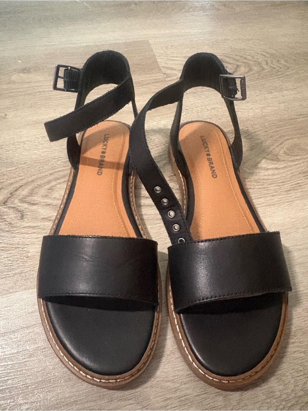 Lucky Brand Black Leather Sandals